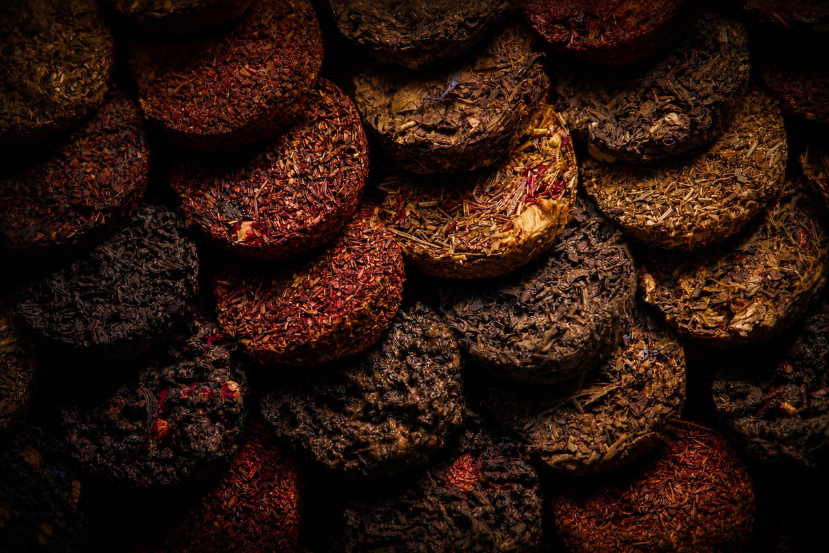A Tea Disc, formed from real loose leaf tea