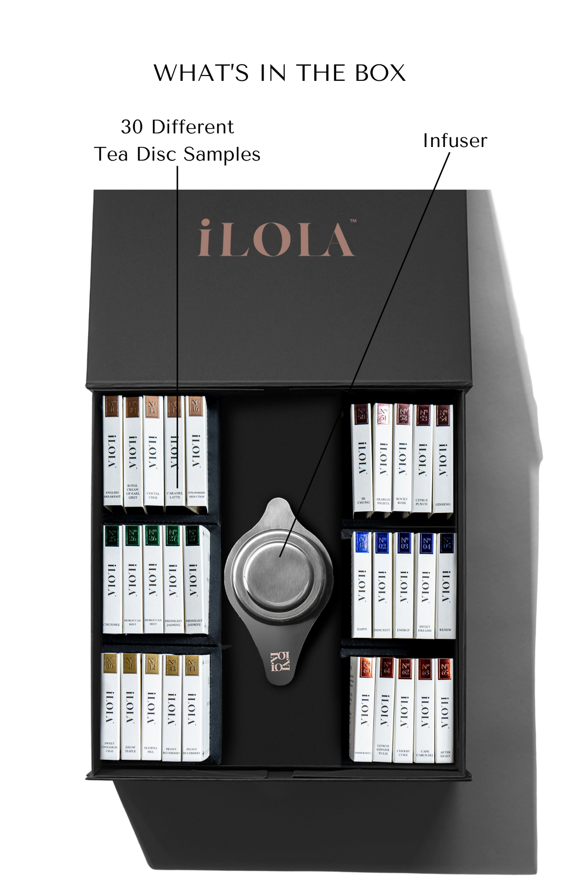 House of iLOLA – Tea Disc Sampler Set (30 Teas + Infuser)